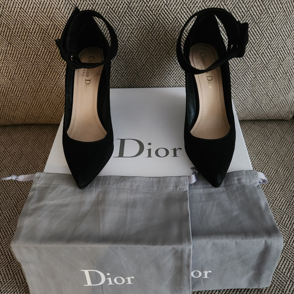 Size 36.5 - Christian Dior Dioround Suede Wedge